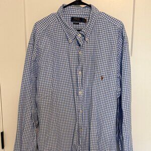 Long Sleeve Checked Button Down Shirt